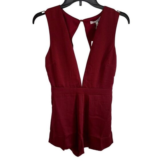 Lucy Paris maroon deep neckline romper - NWT - Picture 1 of 10